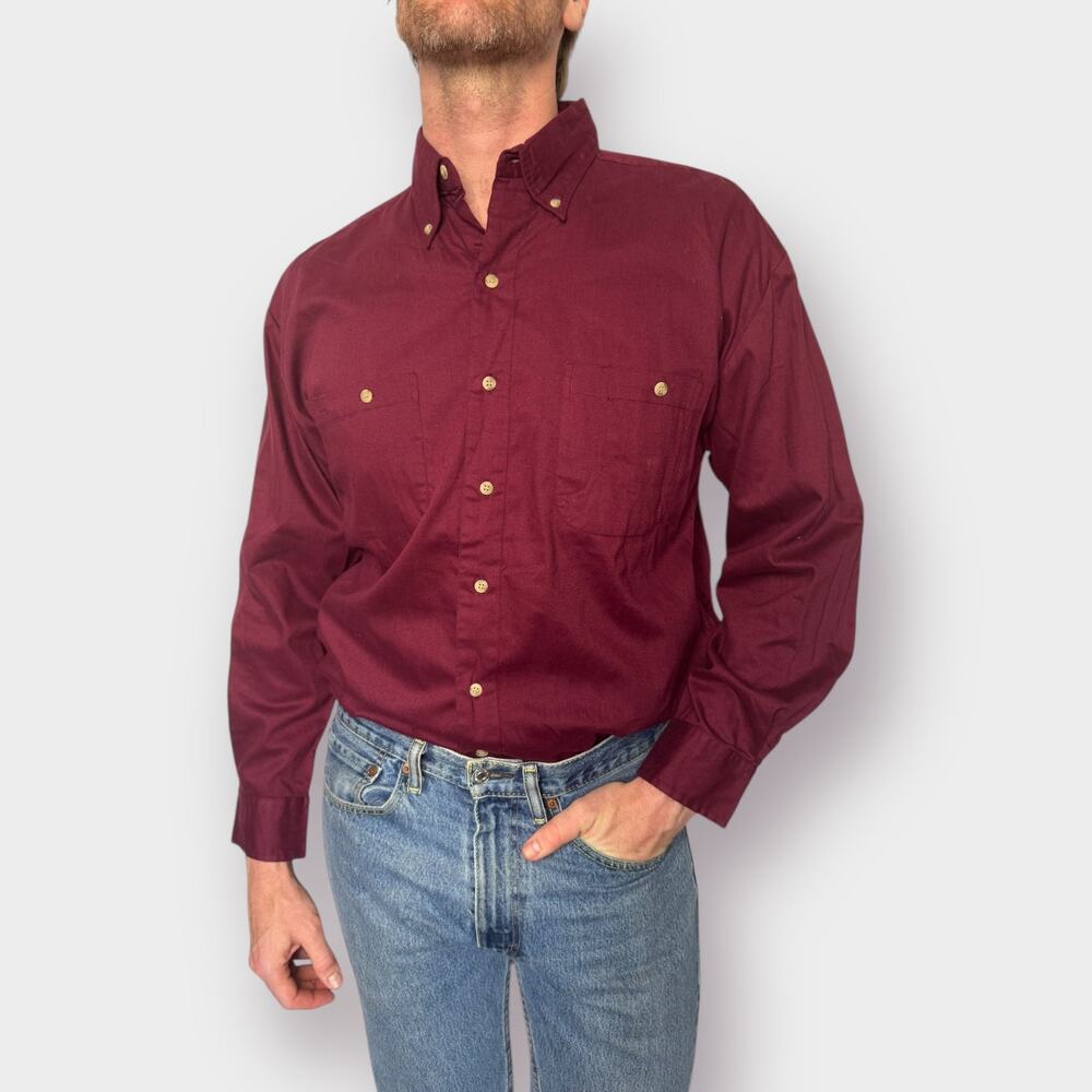 Y2K‎ Basic Utilities Maroon Button Down - image 3